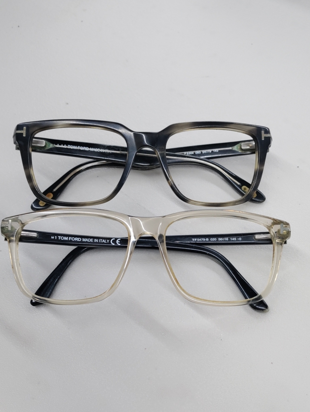 Tom Ford Vintage Men's Clear and Black Square Optical Frames